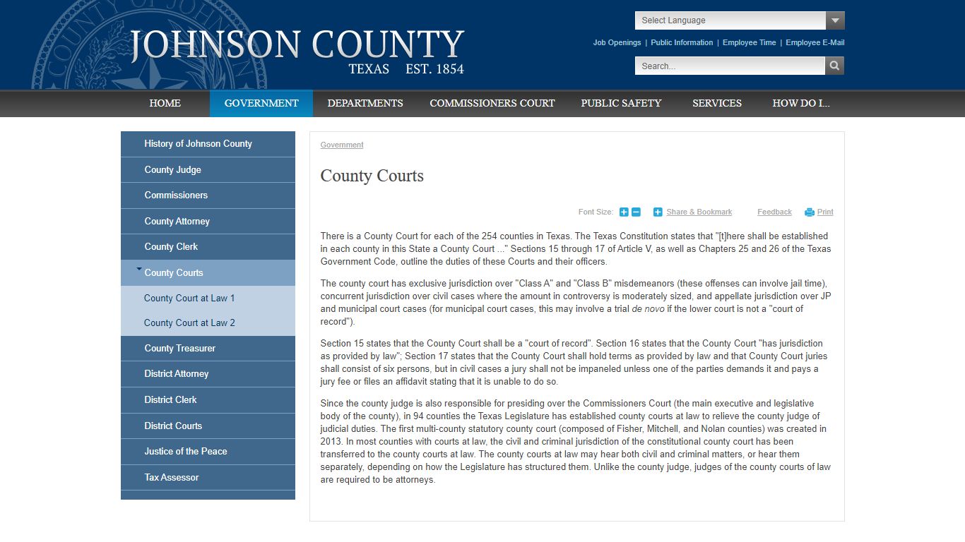 County Courts | Johnson County, TX