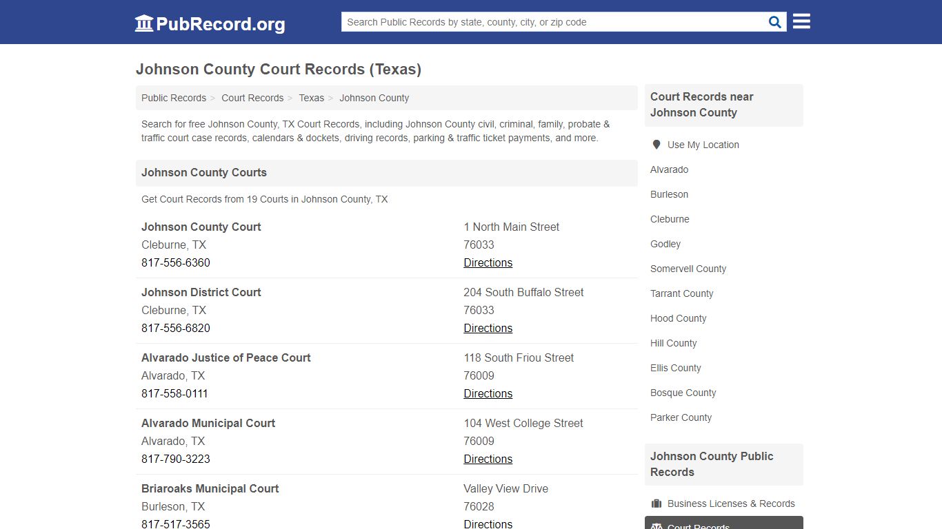Free Johnson County Court Records (Texas Court Records) - PubRecord.org